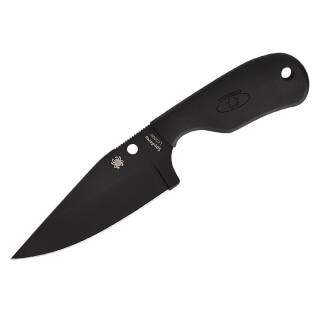 Spyderco Subway Bowie Fixed Blade mit LC200N Stahl und schwarzem FRN Griff