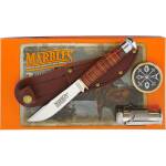 Marbles Fixed Blade Stacked Leather, Gift Set