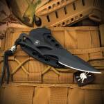 Spartan Blades ENYO EDC-Messer mit schwarzer Edelstahlklinge und Plastikscheide