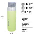 Stanley Go Quick Flip Water Bottle, 1,06 L Flasche, vakuumisoliert, citron