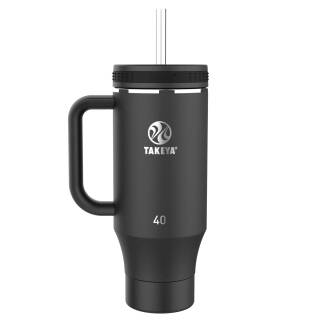 Takeya Straw Tumbler Strohhalm-Trinkbecher, vakuumisoliert, 1,2 L, onyx