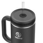 Takeya Straw Tumbler Strohhalm-Trinkbecher, vakuumisoliert, 1,2 L, onyx