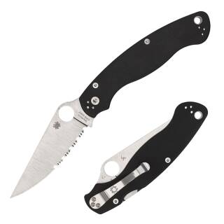 Spyderco Military 2 mit Combo-Klinge aus CPM-S30V Stahl und schwarzem G10-Griff