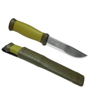 Morakniv Outdoor 2000 Jagdmesser mit Edelstahlklinge und Gürtelscheide olivegrün