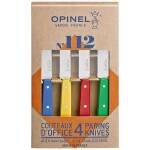 Opinel Küchenmesser-Set No 112, 4-teilig mit Buchengriff, 4 Farben, Geschenkbox