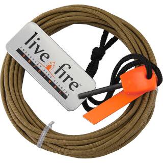 Live Fire Ring O Fire 550 Firecord in Coyote Brown mit Feuerstarter und Zunder