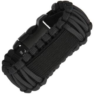 Survco Tactical Para Cord Uhrenband aus 3 Meter 7-Strang 550 Paracord, schwarz