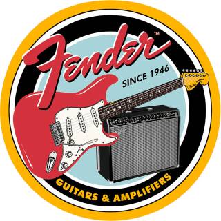 Tin Signs Blechschild - Fender Guitars & Amplifiers - Since 1946, rund 29 cm