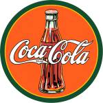 Desperate Tin Signs Coke Round 30s Bottle & Logo