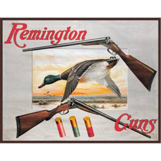 Desperate Tin Signs Remington Shotguns and Ducks