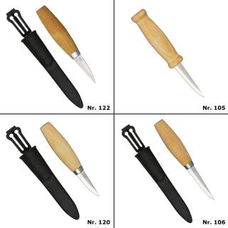 Morakniv Wood Carving 4er Schnitzmesser-Set mit den Modellen 105/106/120/122