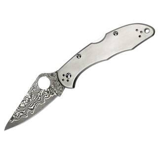 Spyderco DELICA 4 Messer mit VG-10 Damastklinge und Titan-Griff