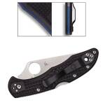 Spyderco DELICA 4 mit Klinge aus VG-10 Stahl, Blue Line Combo FRN Griff