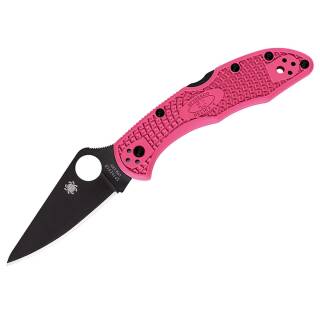 Spyderco DELICA 4 mit CPM-S30V Klingenstahl mit schwarzem Finish und pinker Griff