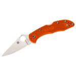 Spyderco DELICA 4 mit Klinge aus VG-10 Stahl, FRN Griff in orange, C11FPOR